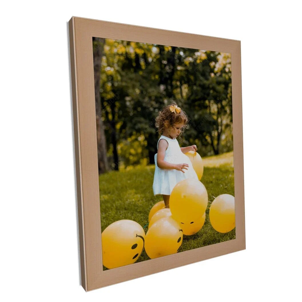 Natural Wood 23x45 Picture Frame Acrylic Glass - Modern Light Wood Frame
