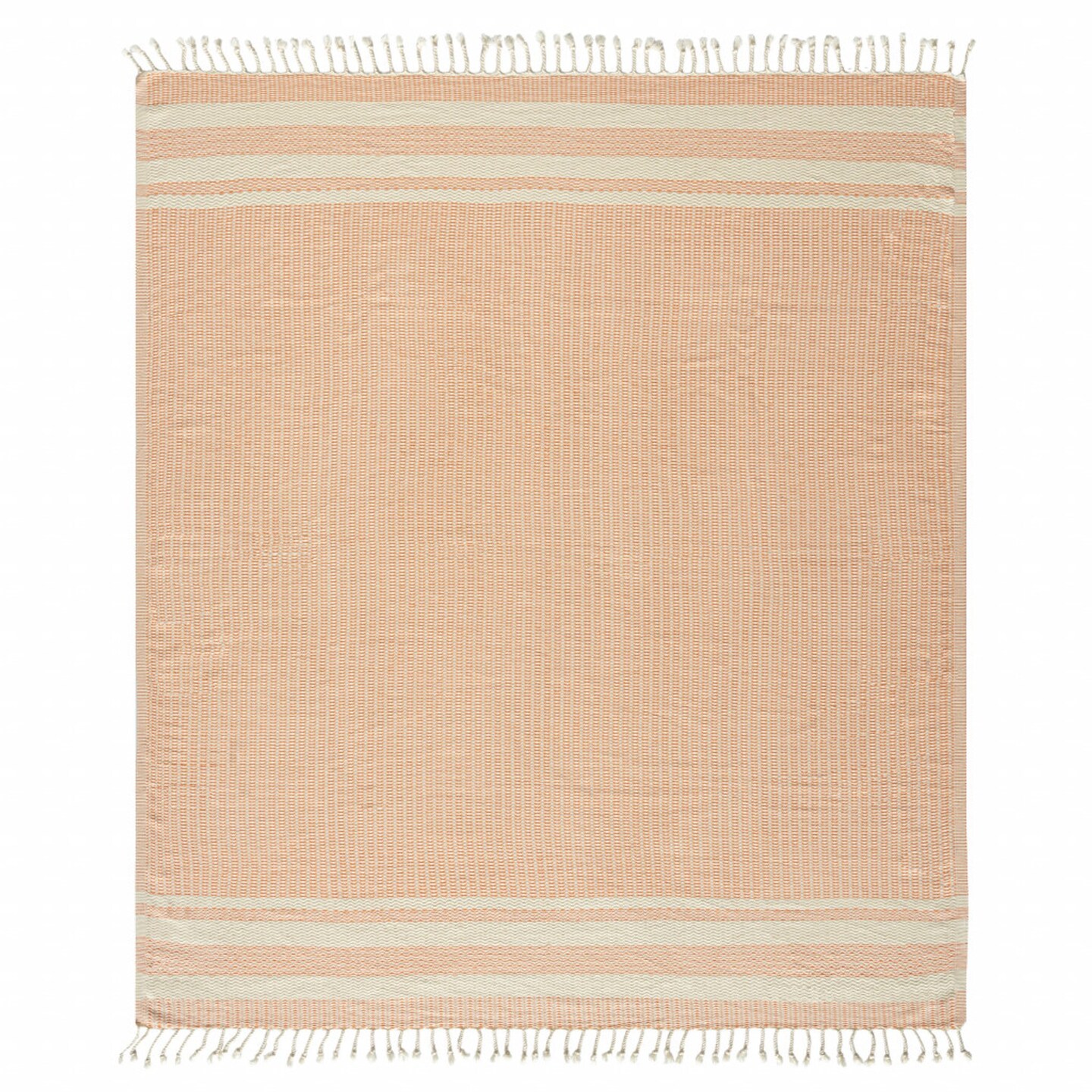 Edge Collections - 50" x 60" - Orange - Cozy Striped Throw Blanket for Home Décor - 1 Piece