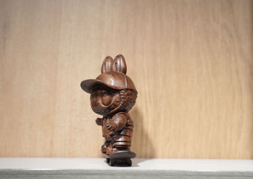 Skateboard Themed Labubu Handcrafted Wooden Gift For Urban Art