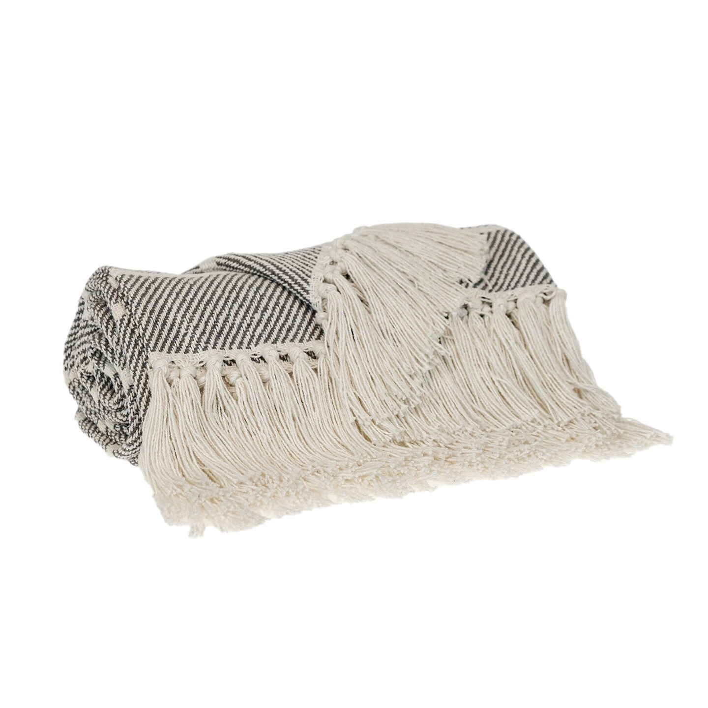 Edge Collections - 50&#x22;x 60&#x22; - Gray - Cozy Striped Throw Blanket to Add Warmth to Your Home Decor - 1 Piece