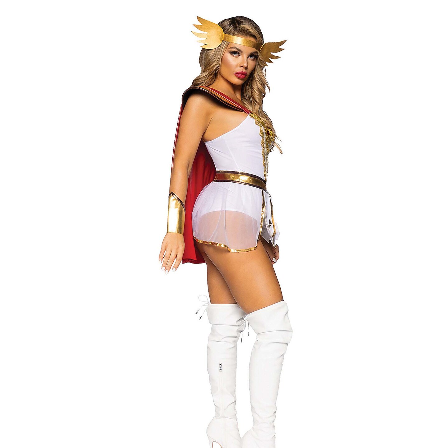 Womens Power Princess 4Pc Halloween Costume Body Suit Outfit