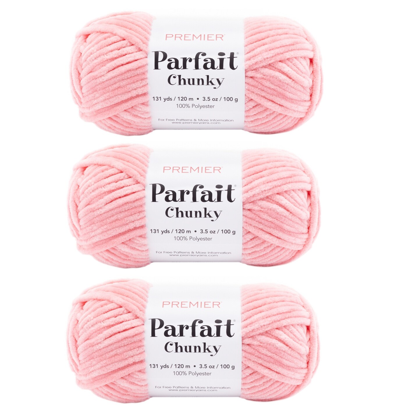 Multipack of 3 - Premier Parfait Chunky Yarn-Pink Lemonade