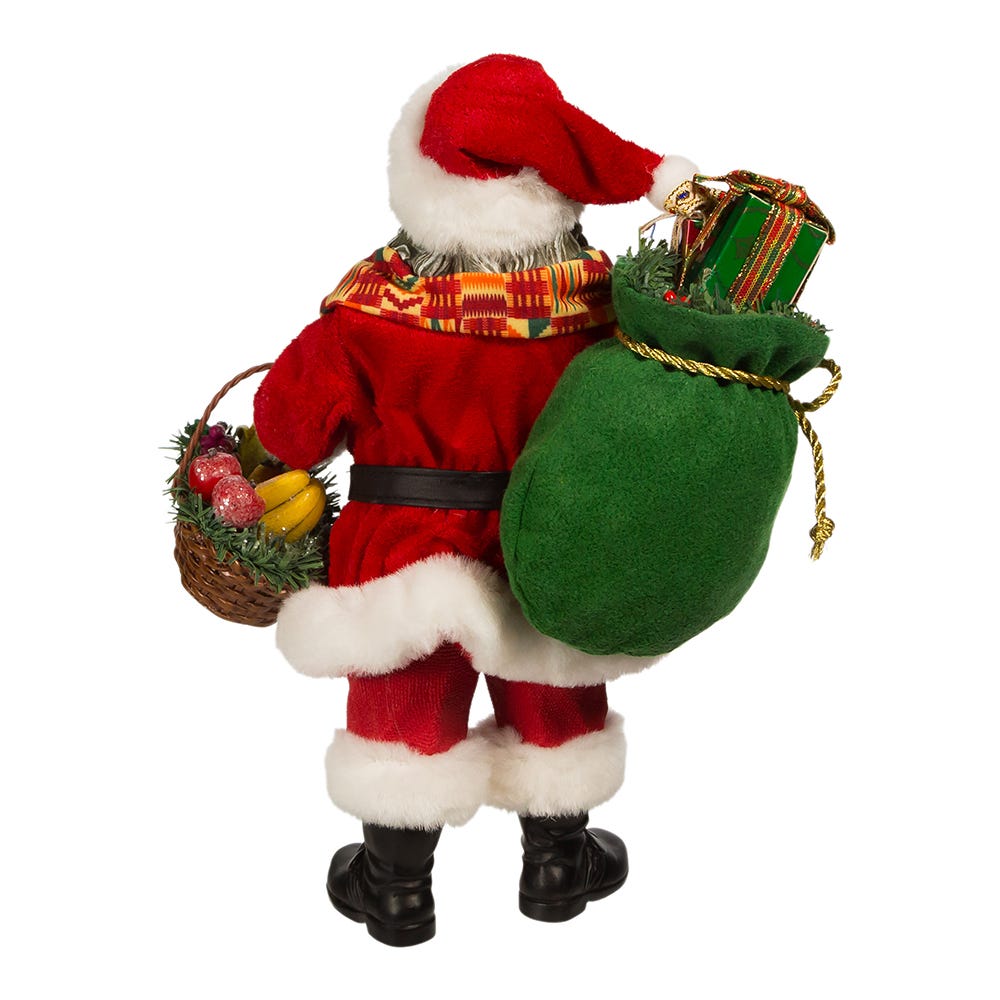 Kurt Adler 12-Inch Fabrich&#xE9; Kwanzaa Santa