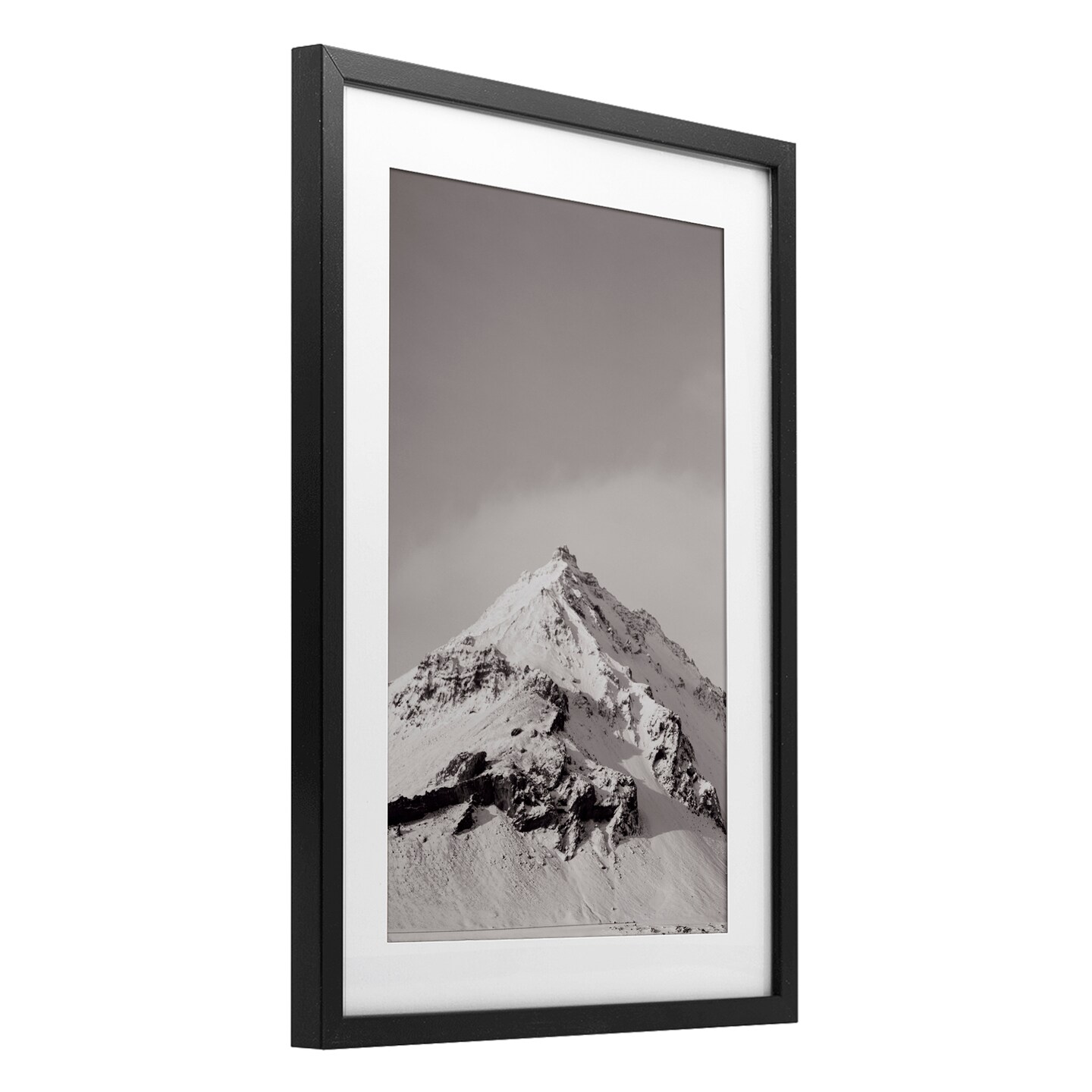 Stupell Industries Icy Mountain Peak Iceland Black Framed Print Under Glass, design by Jade Sharp Photo