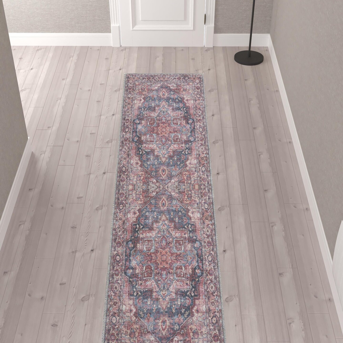 Edge Collections - 10' - Multicolor - Floral Distressed Runner Rug for Home Warmth - 1 Piece