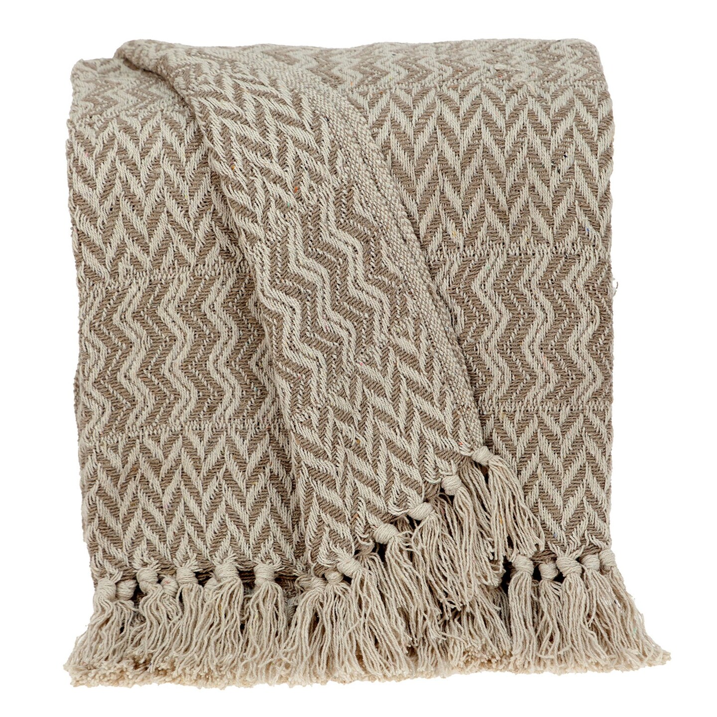 Edge Collections - Brown - Elegant Herringbone Handloom Throw for Cozy Decor - 1 Piece