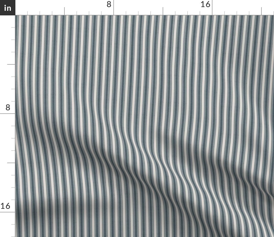 Stripe Navy French Farmhouse Cottage Custom Printed Fabric by Spoonflower Various Fabrics by the Yard or Fat Quarter