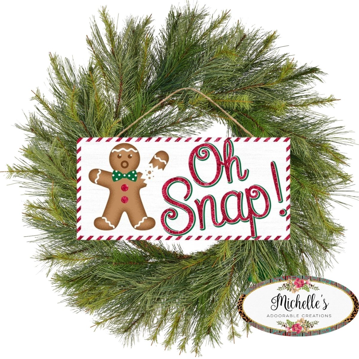 12&#x22; Wooden Sign: Gingerbread Oh Snap