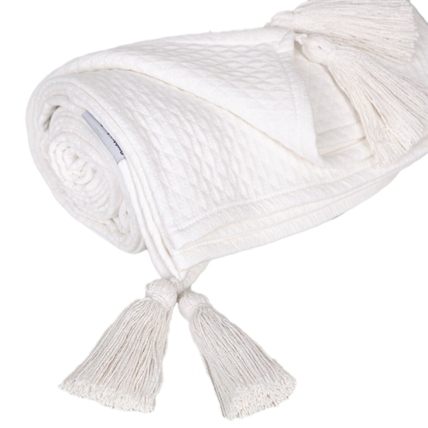 Edge Collections - 60" x 50" - White - Woven Throw Blanket for Cozy Warmth and Elegant Style - 1 Piece