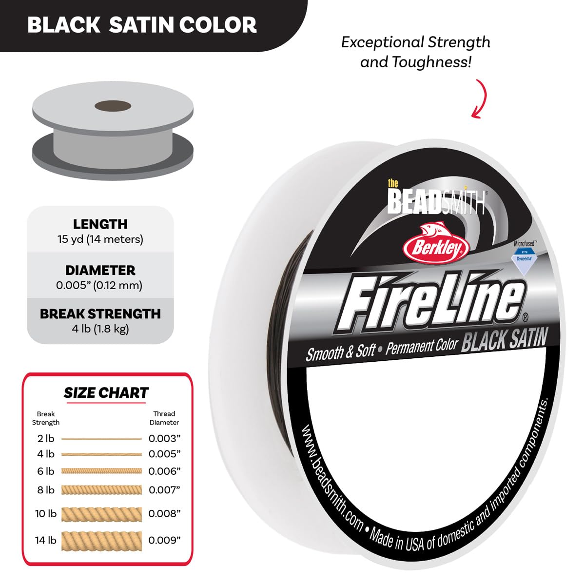 The Beadsmith Fireline by Berkley – Micro-Fused Braided Thread