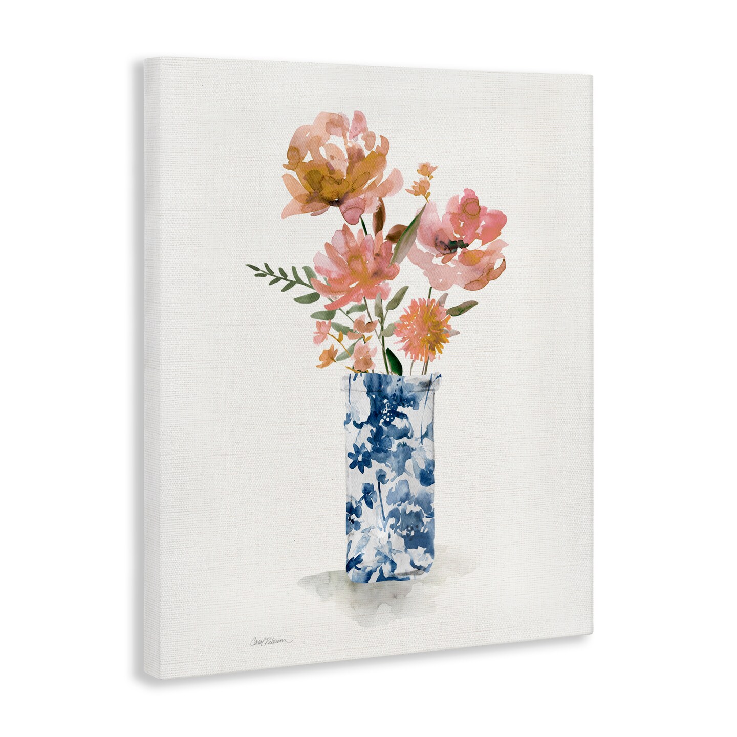 Stupell Industries Chinoiserie Blooms Pink Flowers Canvas Wall Art, design by Carol Robinson