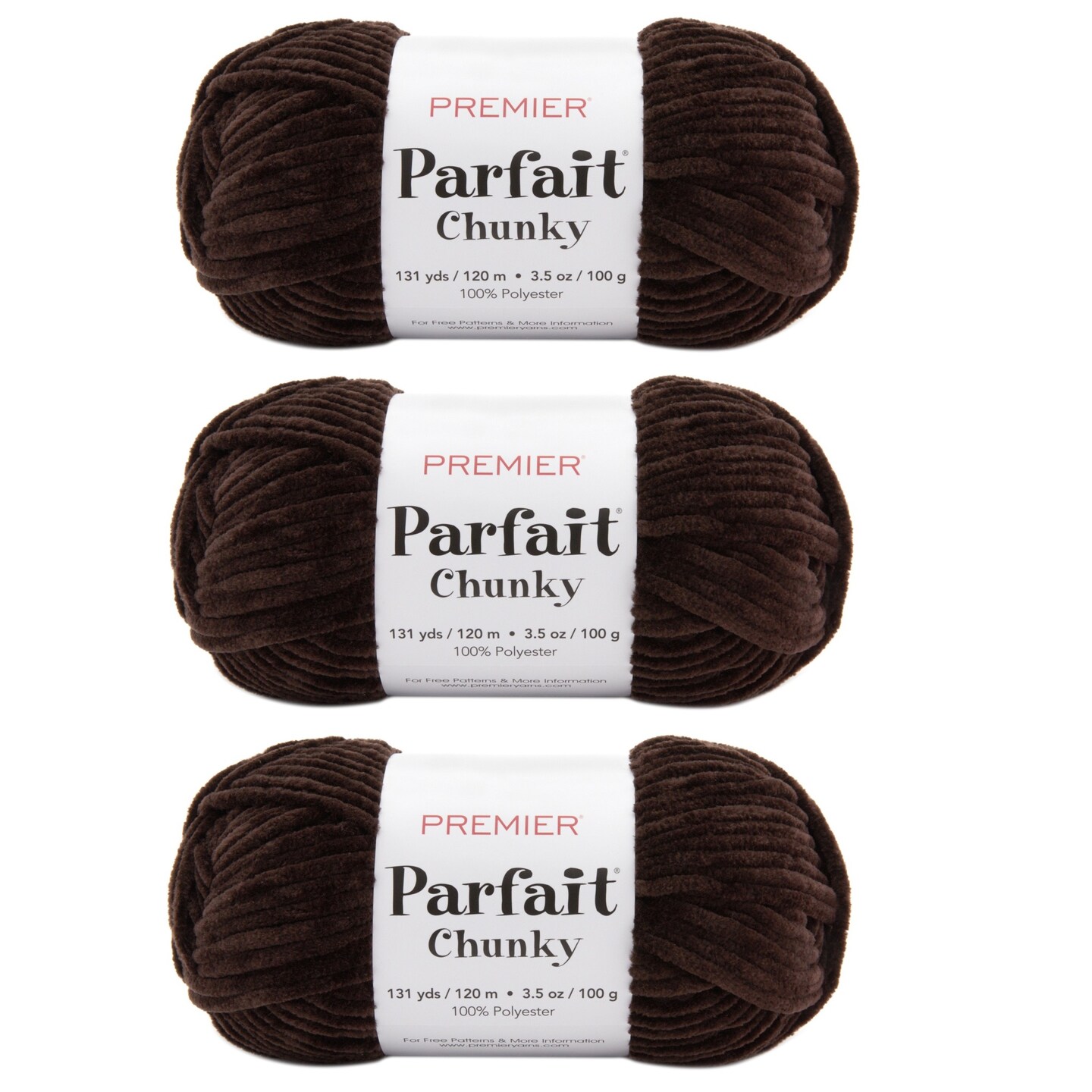 Multipack of 3 - Premier Parfait Chunky Yarn-Espresso