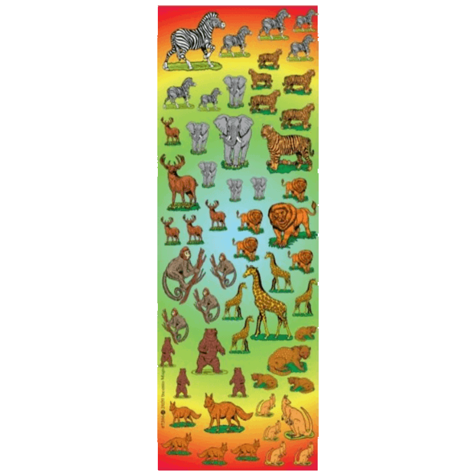 Wild Animal Stickers &#x2013; 6 Sheets, 288 Pack Safari &#x26; Zoo Animal Stickers for Classroom Rewards, Scrapbooking &#x26; Crafts