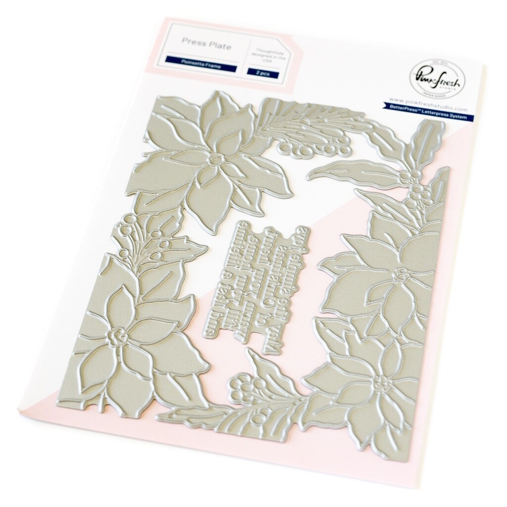 Pinkfresh Studio Press Plate-Poinsettia Frame