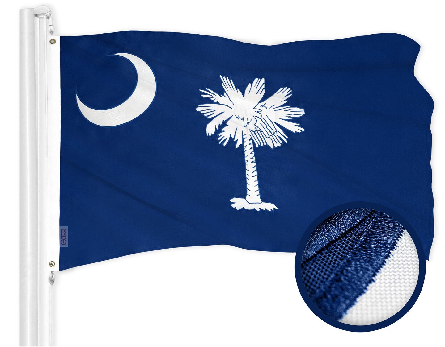 G128 Combo Pack: American USA Flag 2x3 Ft &#x26; South Carolina SC State Flag 2x3 Ft | Both ToughWeave Series Embroidered Polyester, Embroidered Design, Indoor/Outdoor, Brass Grommets