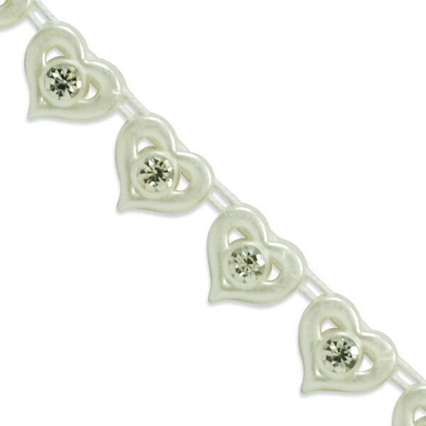 5 yards of Kandi 1/2&#x22; Sparkle Heart Rhinestone Trim | 5 yard cut