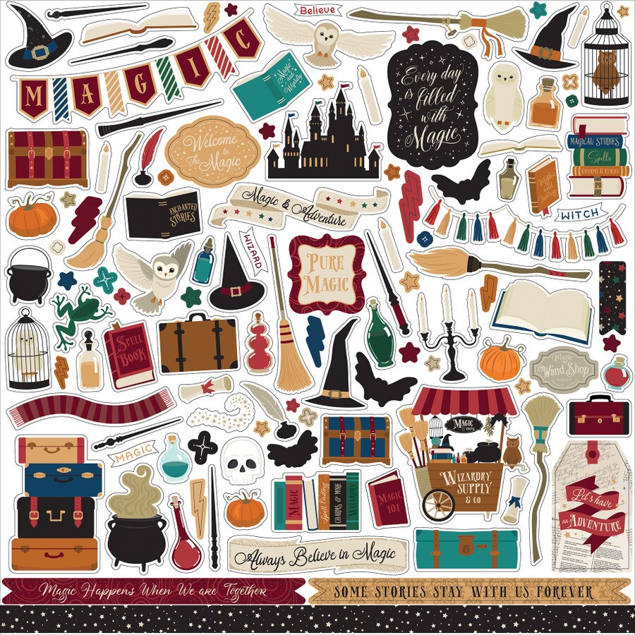 Echo Park Witches & Wizards No.2 12 x 12 Element Sticker Sheet