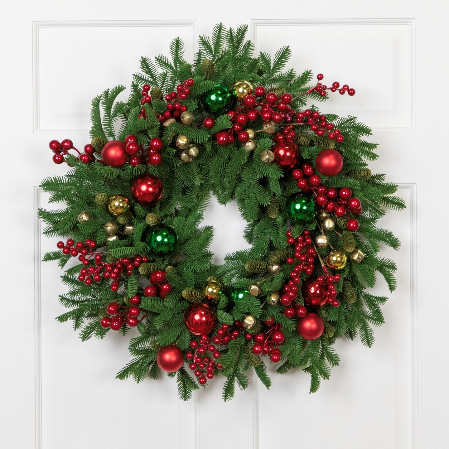 Northlight Pine with Ornaments and Berries Artificial Christmas Wreath - 24" - Unlit