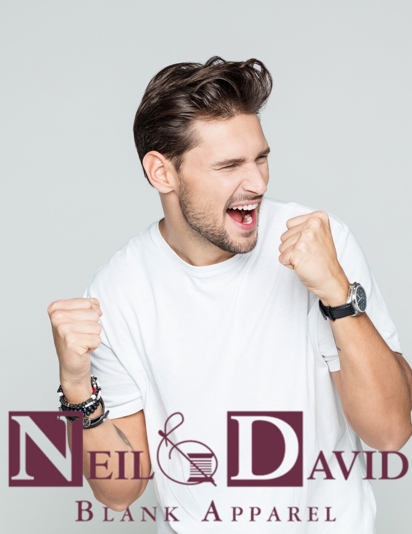 6-PACK Sublimation Short Sleeve Crew Neck Adult T-Shirt WHITE Neil & David Blank Solid