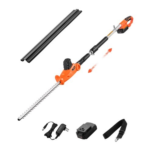 Cordless Pole Hedge Trimmer 20V 20 in Telescopic Electric Hedge Trimmer
