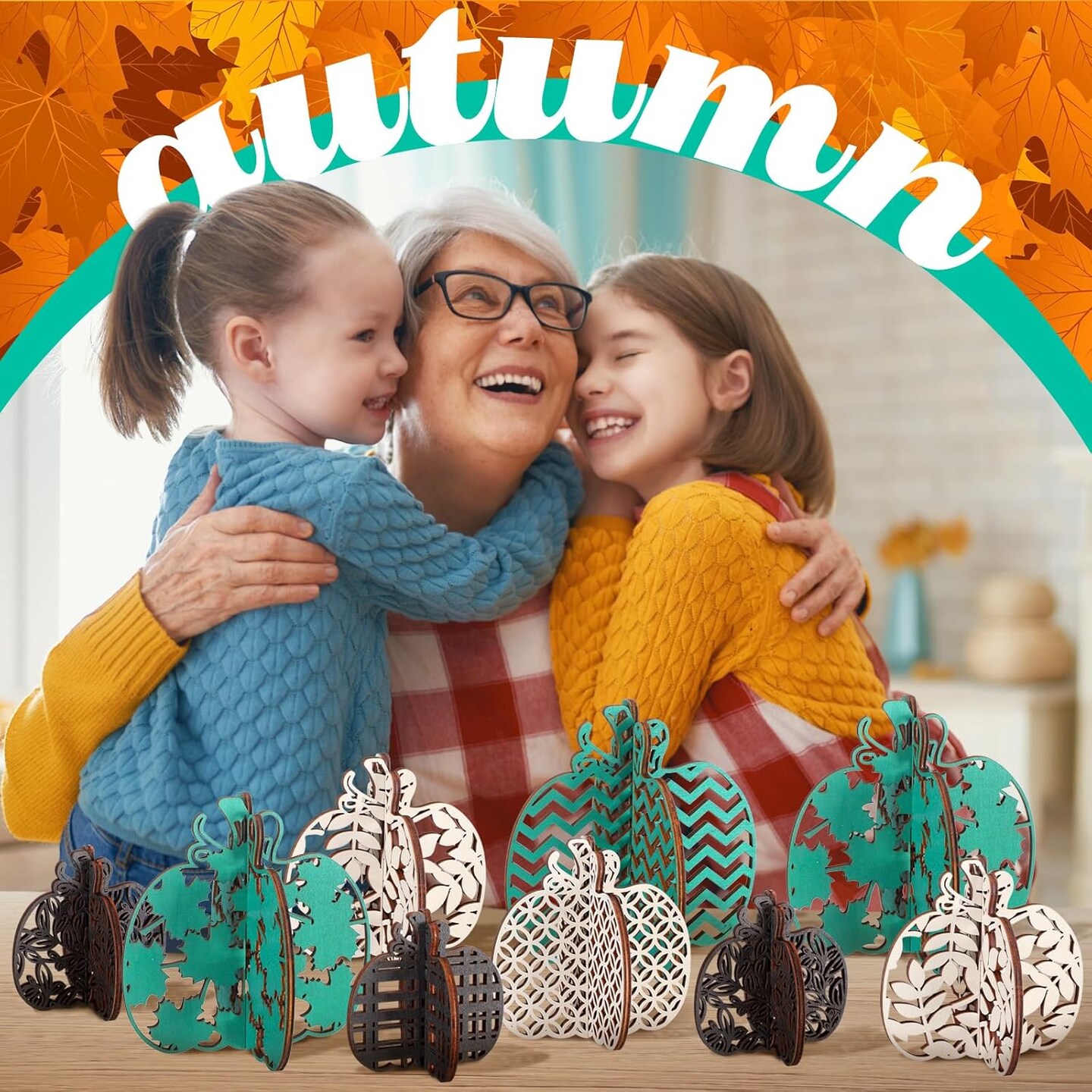 12 Pcs Fall Pumpkin Tabletop Decor