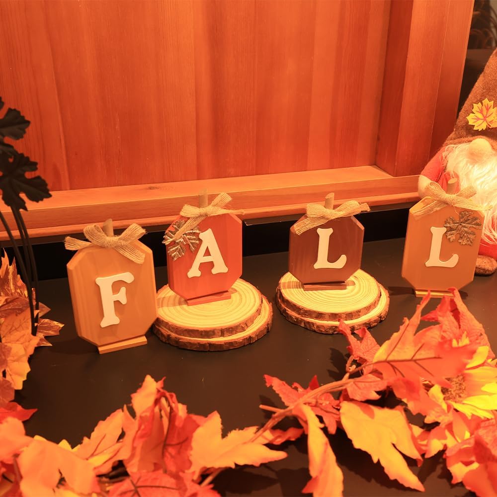 Pumpkin Wood Sign Table Fall Decorations