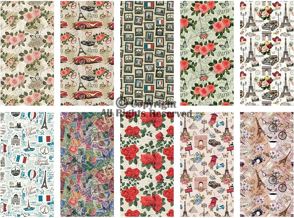 25 Options- 100% Cotton Quilting Fabric Bundles 10pcs Fat Quarters 18”x21”
