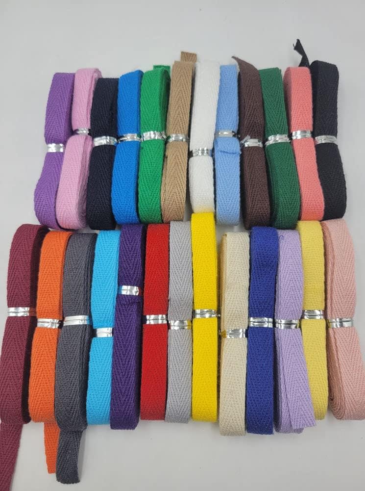 Cotton Twill Tape Ribbon - 50 Yards (25 Colors)