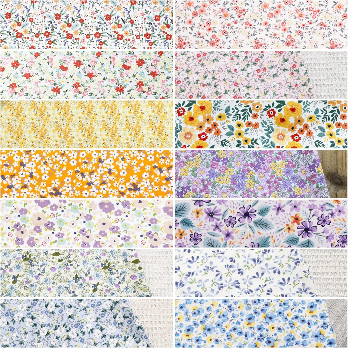 42-10" Quilting Cotton Fabric Bundles Printed Floral Craft Fabric Precut 100% Cotton