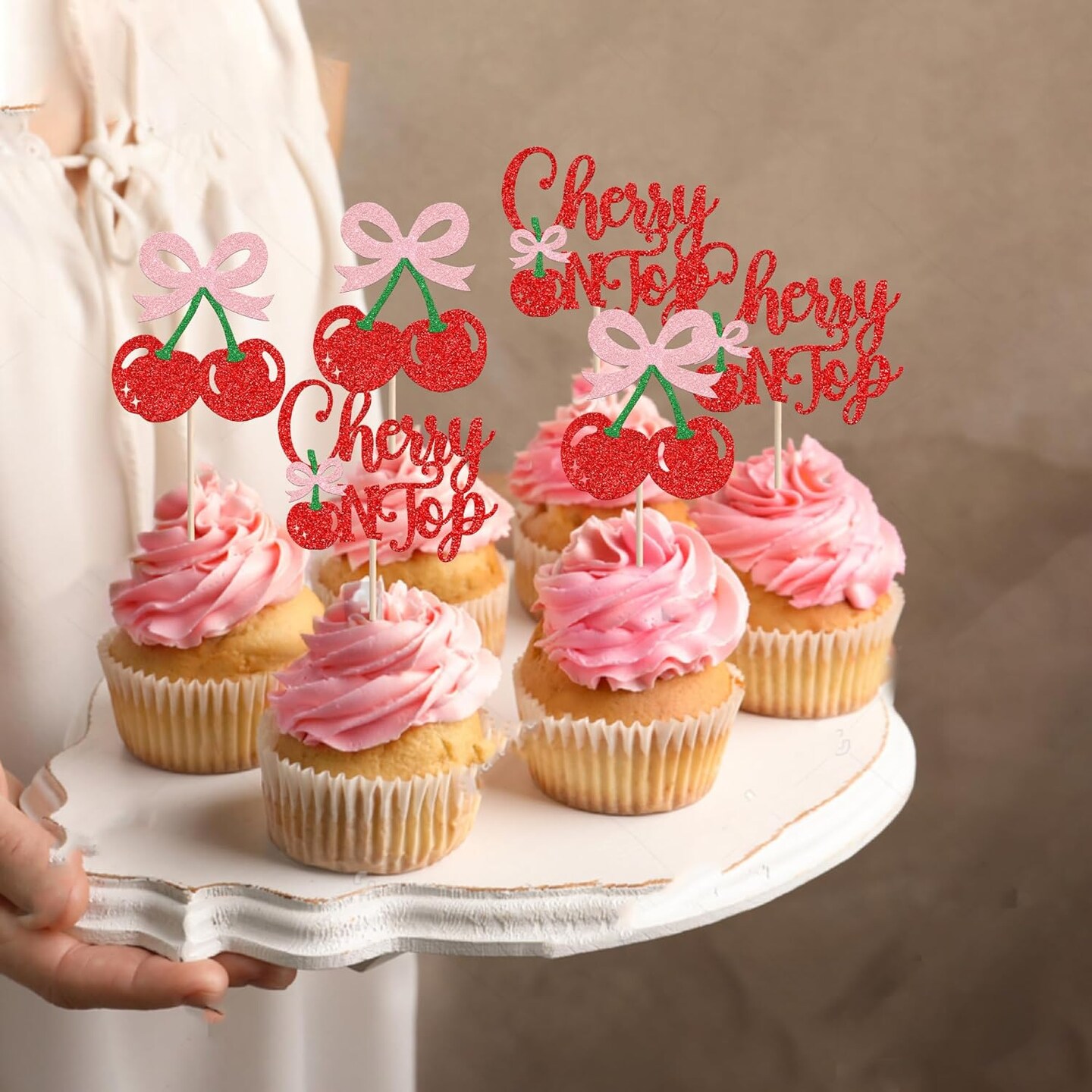 She&#x27;s the Cherry On Top Cupcake Toppers