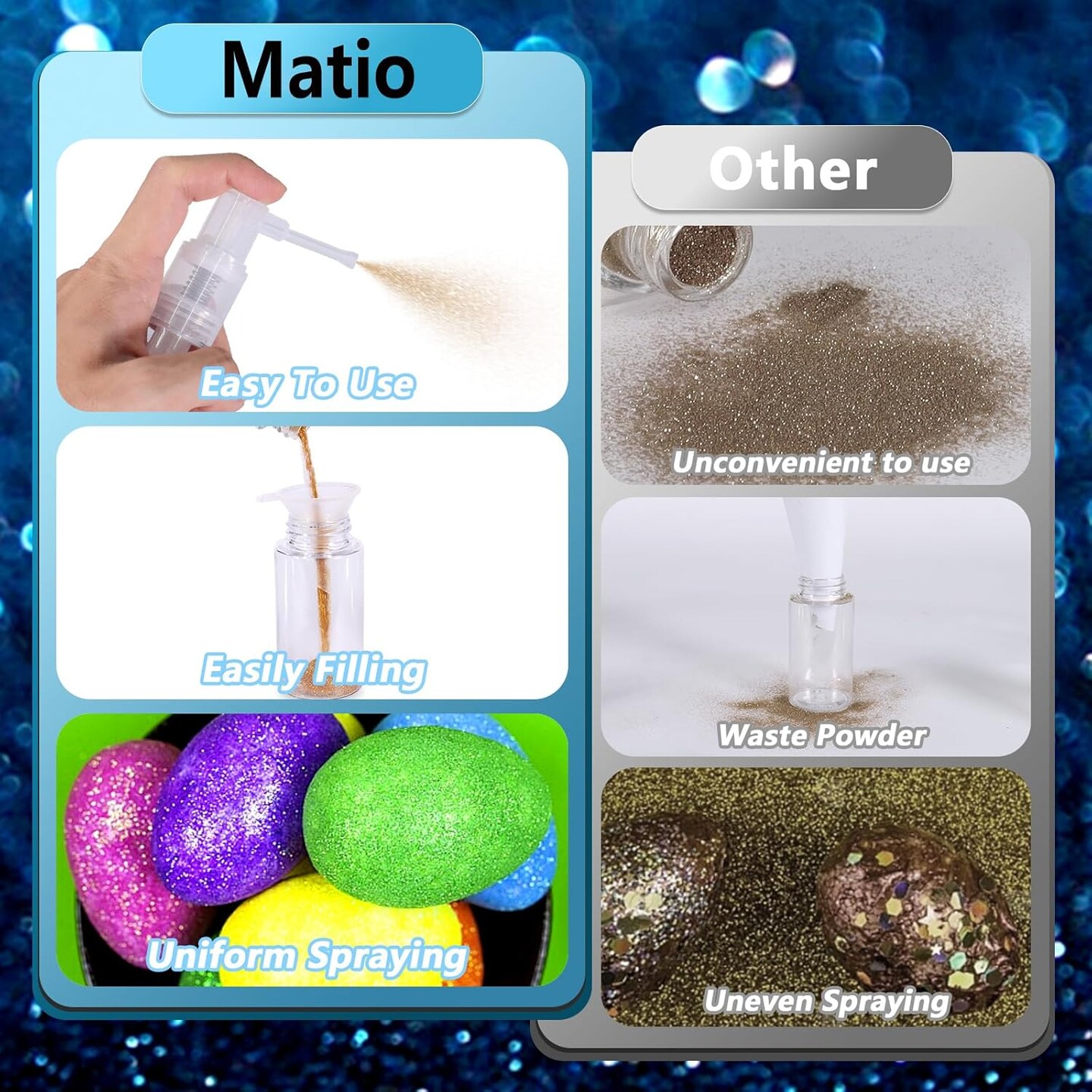 1 Pcs Glitter Duster Sprayer with Funnel, 35ml Transparent Craft Glitter Spray Bottle