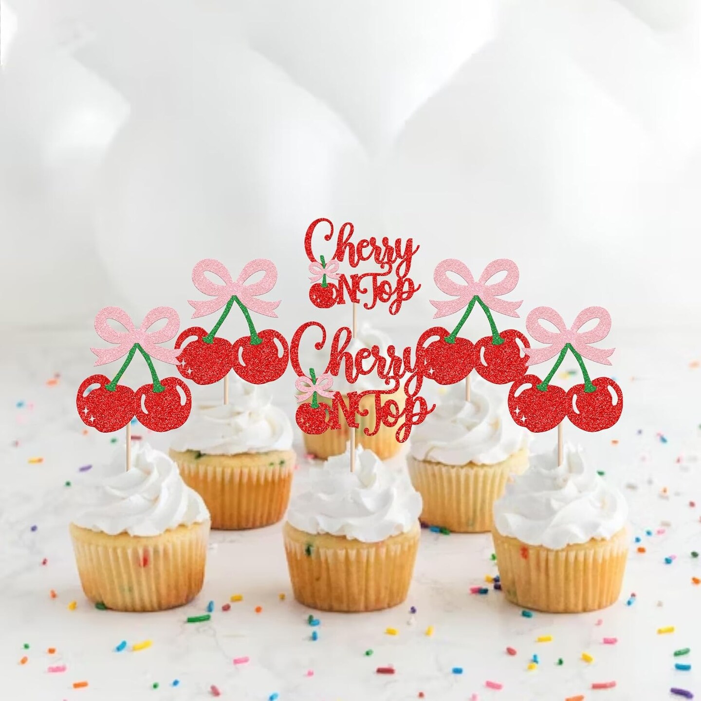 She&#x27;s the Cherry On Top Cupcake Toppers