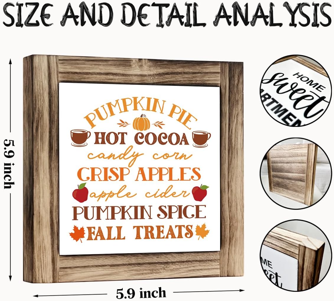 Fall Rustic Wooden Tabletop Decor Sign