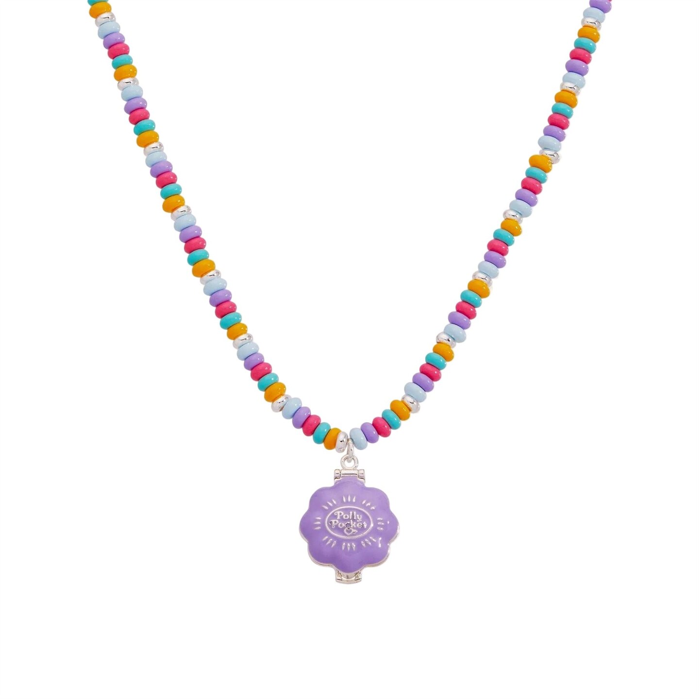 Alex and Ani: Polly Pocket™ Limited Edition Pool Party Beaded Locket Necklace, Silver