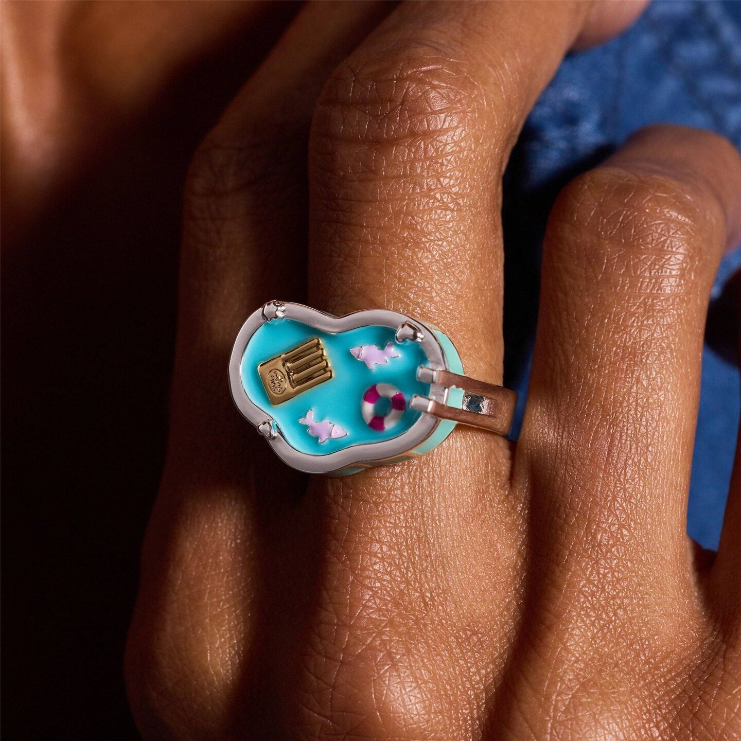 Alex and Ani: Polly Pocket™ Limited Edition Pool Party Ring, Silver