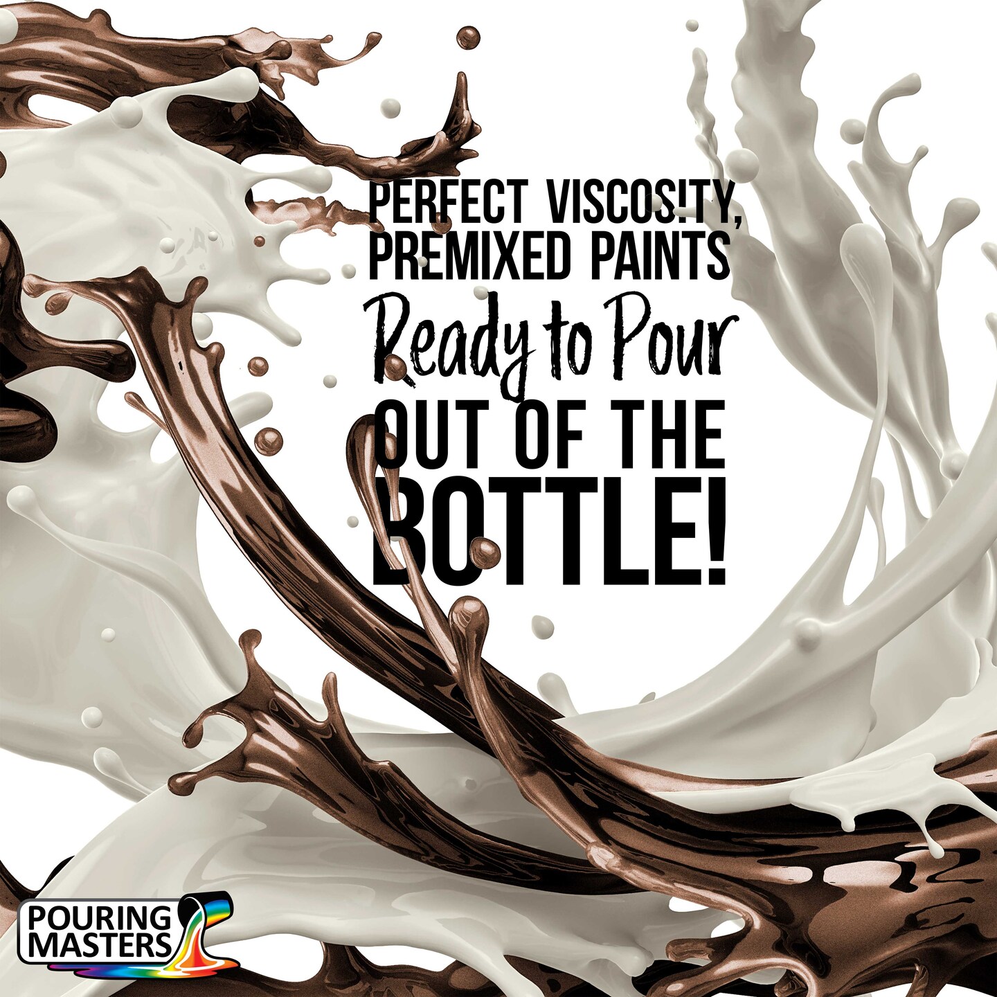 Pouring Masters Deep Brown Metallic Pearl Ready to Pour Acrylic Pouring Paint - Premium 32-Ounce Pre-Mixed Fluid Acrylic Paint - Fluid Art Supplies for Canvas, Wood, Paper, Tile & Rocks