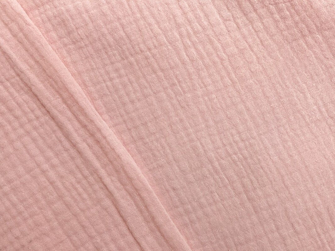 Pastel Pink Cotton Solid Double Gauze Reorderable Woven Fabric By the Yard