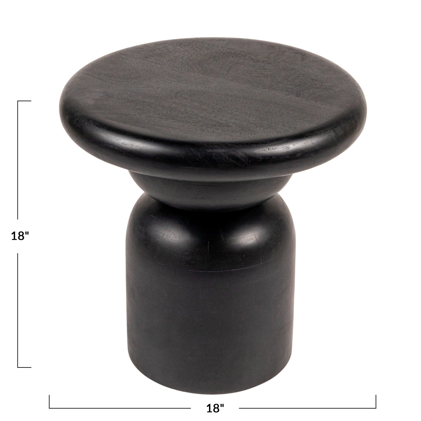 Hello Honey Round Mango Wood Accent Table with Stacked End Grain Base