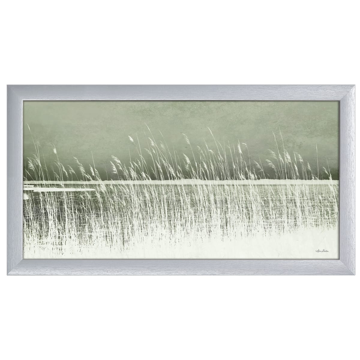 9" x 18" Beach Grass Framed Wall Art, Contemporary Nature and Landscape Home Décor, Glass Facing and Hanging Hardware Included