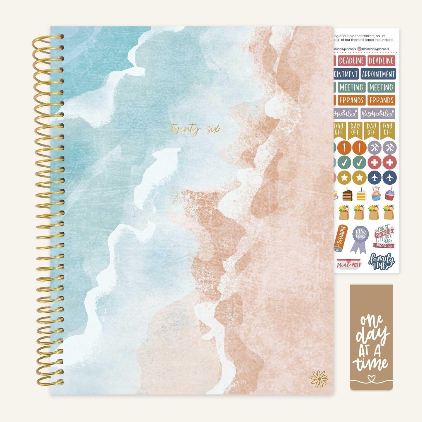 bloom daily planners 2026 Soft Cover Weekly & Monthly Planner, 8.5" x 11", Ocean Oasis