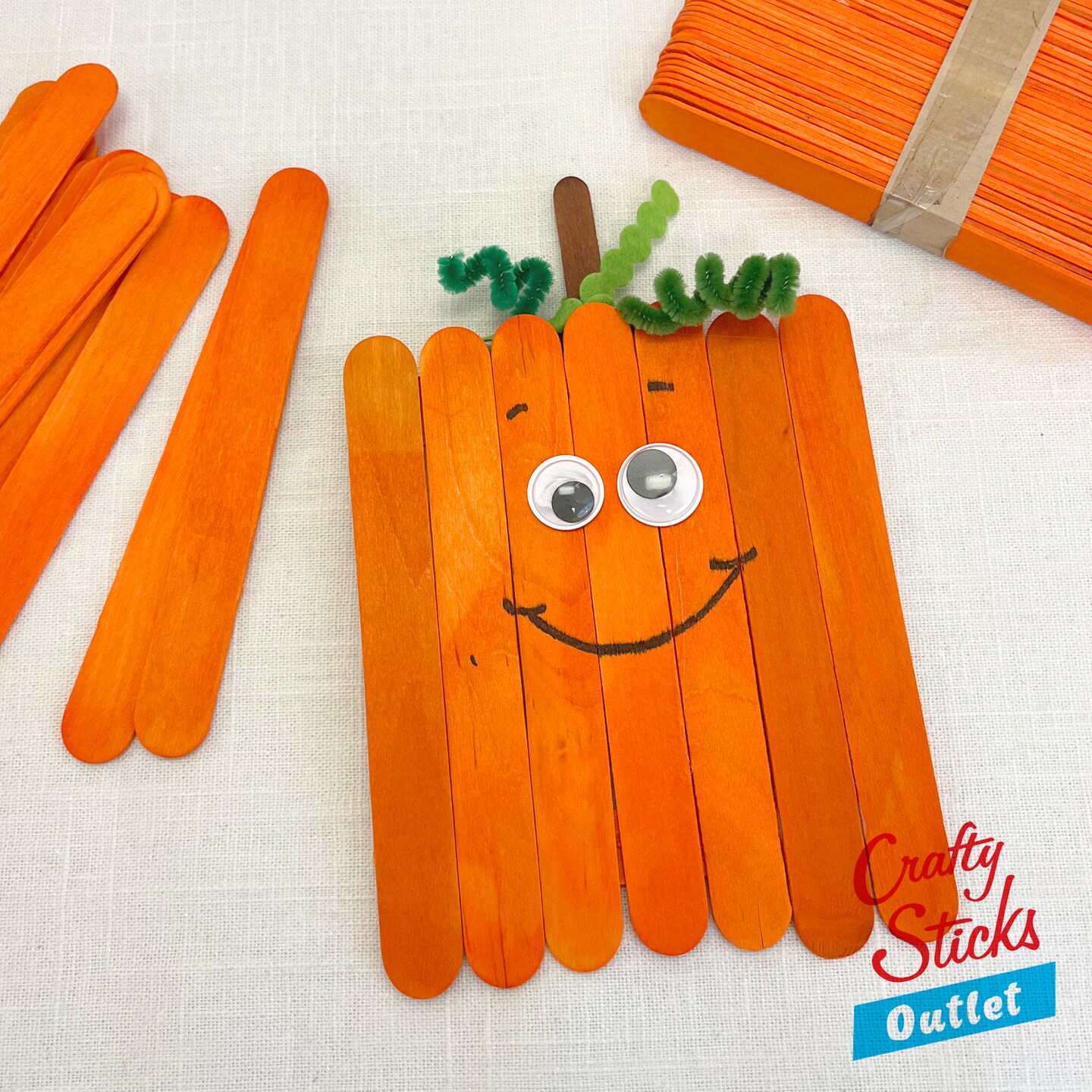 CraftySticks 6 Inch Jumbo Wood Popsicle Sticks for Crafts and STEM Learning