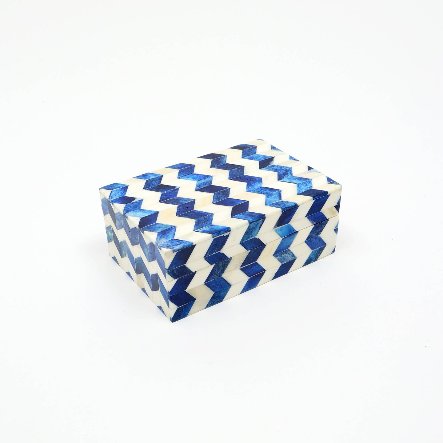 Decorative Box | Handcrafted Zany Zigzag Wooden Unique Storage & Stylish Accent | 6"X4"X2.5"