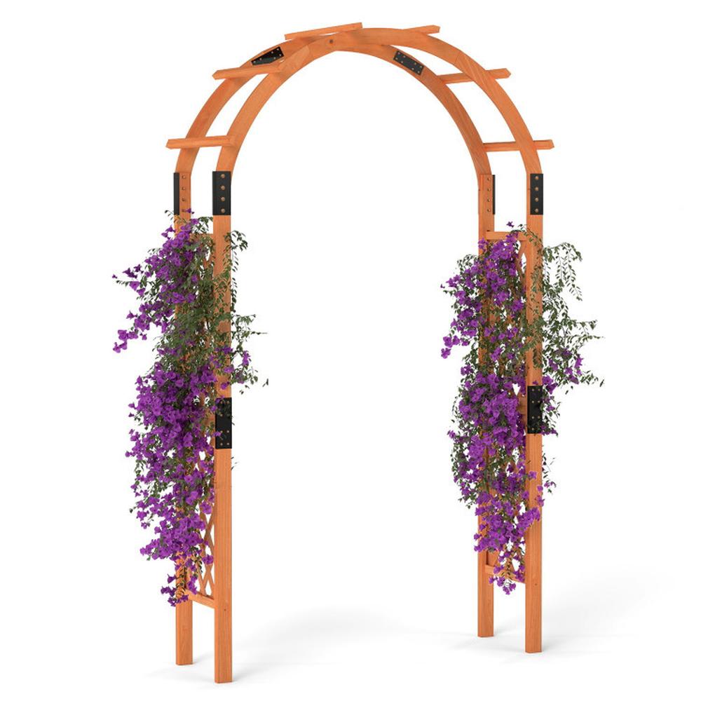 Edge Collections - Pink - Elegant Wooden Garden Arbor for Climbing Plants - 1 Piece