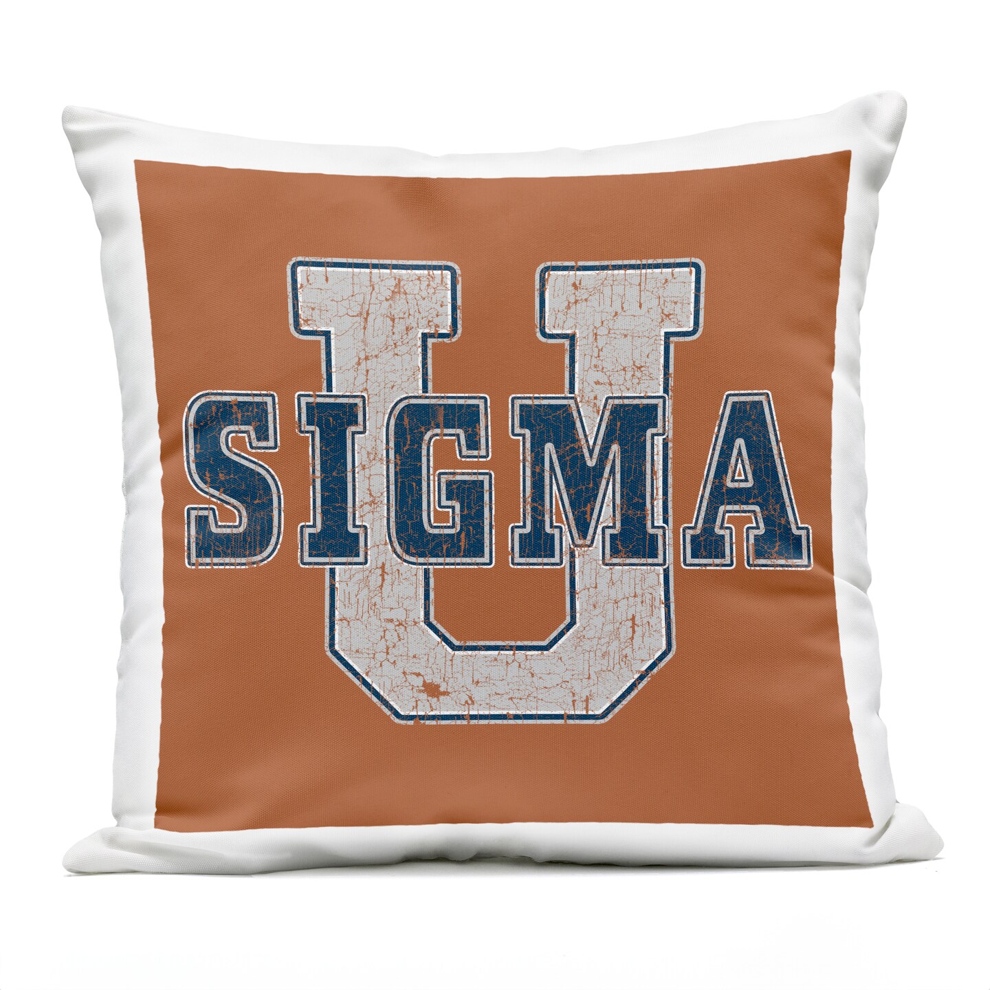 Stupell Industries Sigma University on Brown Outdoor Printed Pillow, design by Grotto Studios, 18 x 7 x 18