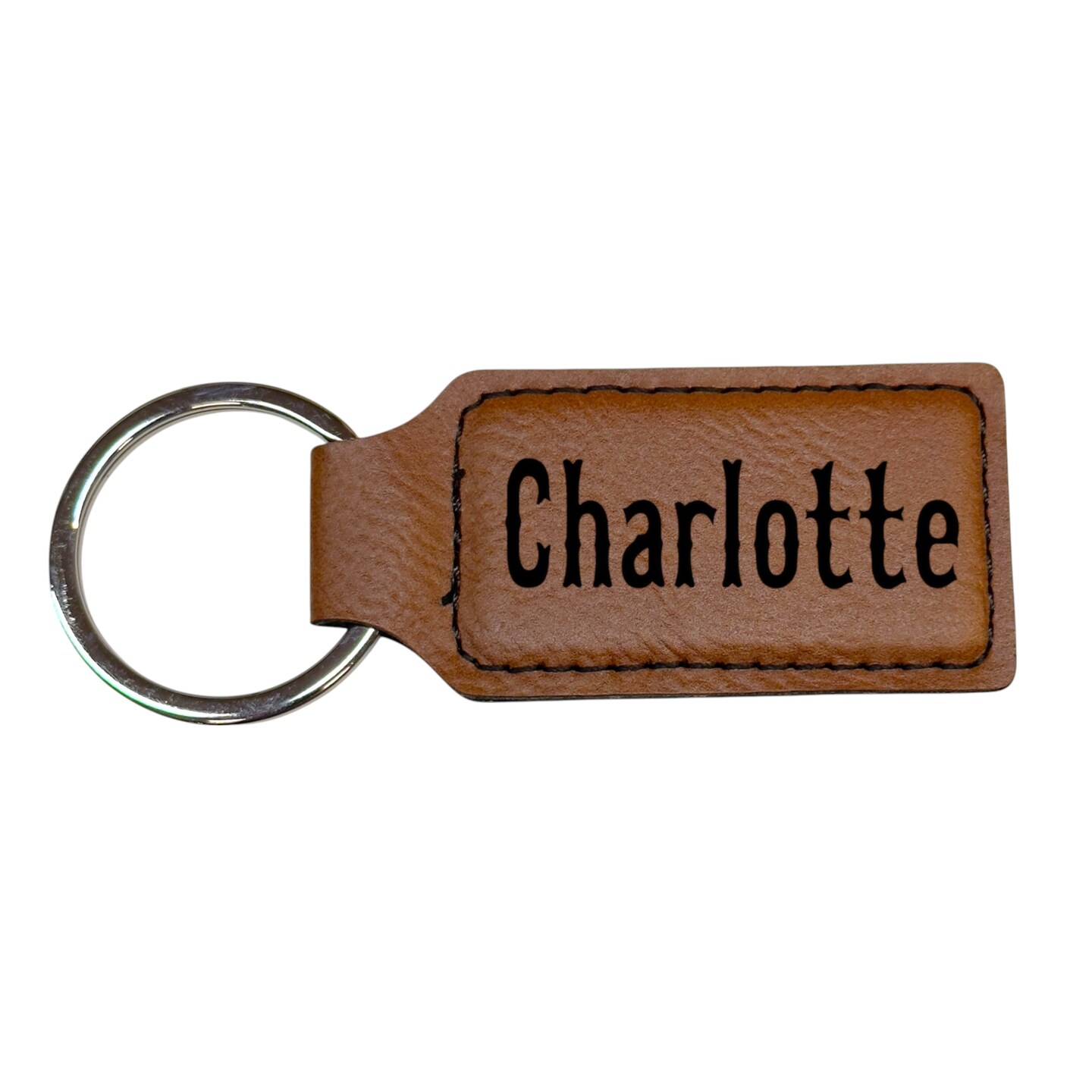 Keychain - Rectangle - Charlotte - Leather Keychain - Rectangle - Charlotte - Leather