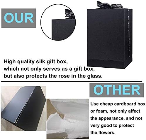 White Roses Handmade Preserved Real Rose in Glass Dome, Long Lasting Roses Never Withered, Birthday Gifts for Women (13 inch)