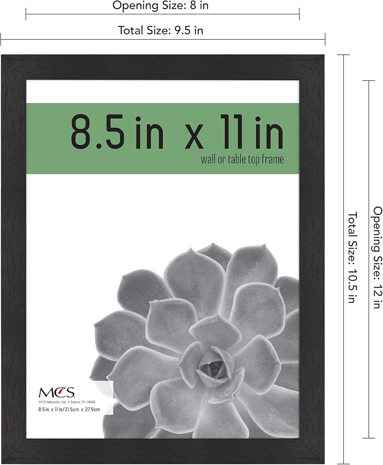 Gallery Essential Certificate Document Frame Set, Gallery Wall Frames Fit 8.5 x 11 Diplomas, Documents &#x26; Certificates, Black Woodgrain, 2-Pack