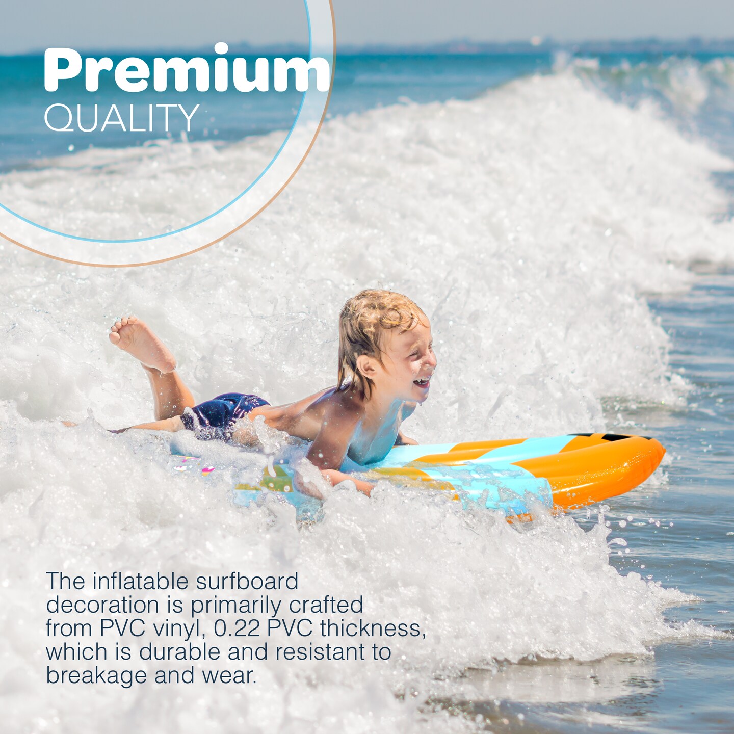 4E’s Novelty 5.5Ft Inflatable SurfBoard - Pool Floats for Adults & Kids