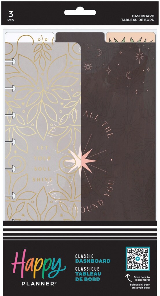 Happy Planner Classic Dashboard 3/Pkg-Mystic Garden