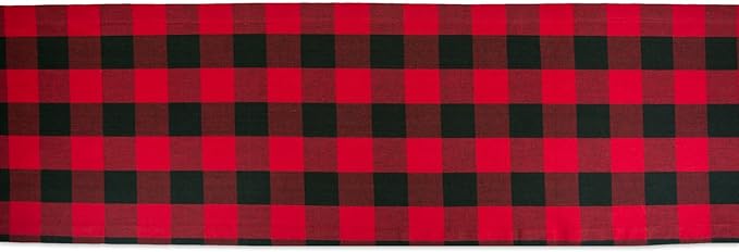 Farmhouse Table Runner, 14x72, Red &#x26; Black